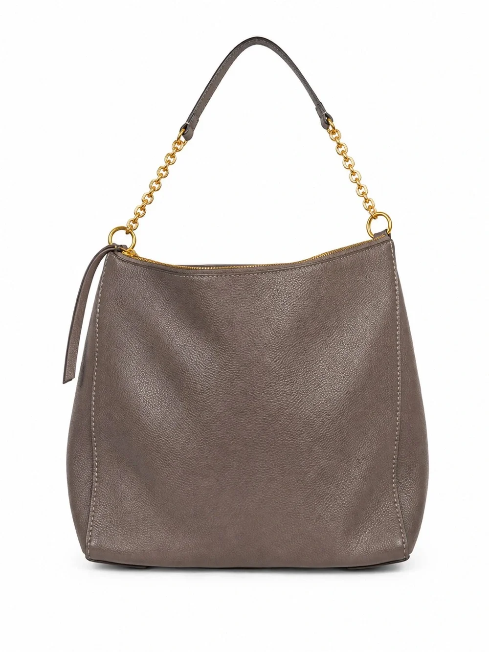 Tory Burch Taupe Leather Hobo with Gold Chain Strap